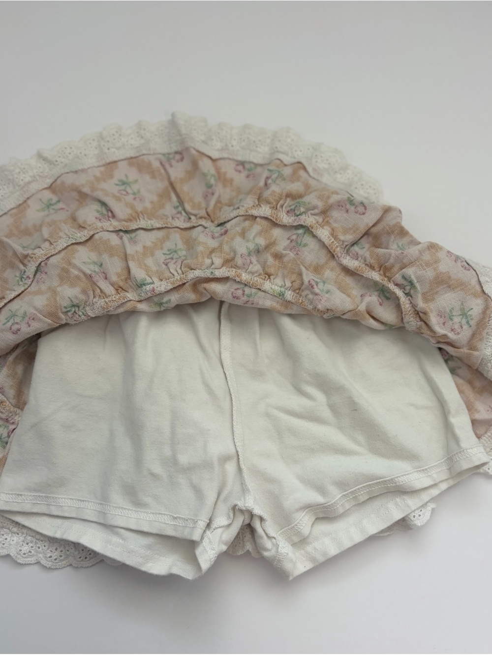 SweetHoney Tan and Pink Floral Ruffle Skort - Picture 5 of 5